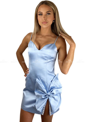 Crystal Satin Bow Dress Dresses