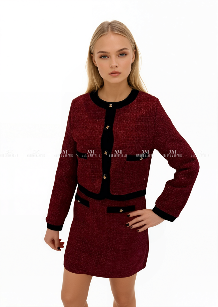 Lavinia Burgundy Suit Uk 6