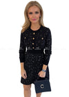 Nadia Black & Silver Shimmer Knit Dress Dresses