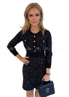 Nadia Black & Silver Shimmer Knit Dress Dresses