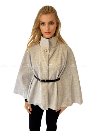 Romily Belted Cape Uk 10 / Grey