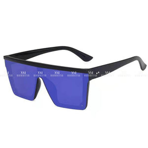 Square Mirrored Sunglasses Blue Accessories