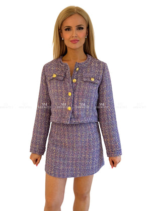 Tammy Purple Tweed Suit Uk 8